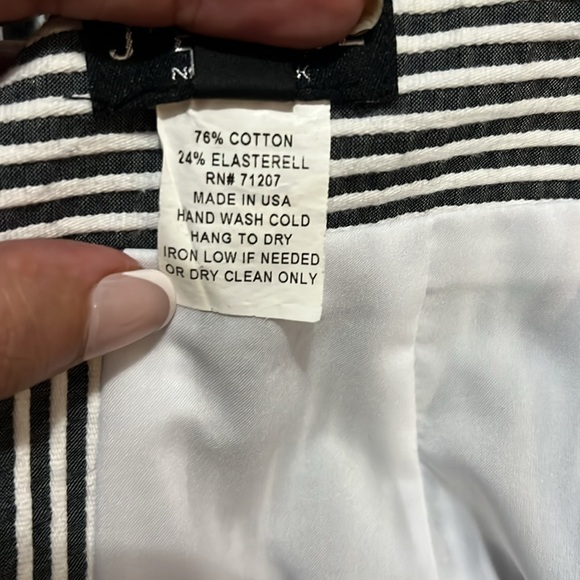 J’ENVIE New York Stripe Knee-Length Pencil Skirt Size 10 Office Coastal Nautical - Picture 10 of 10